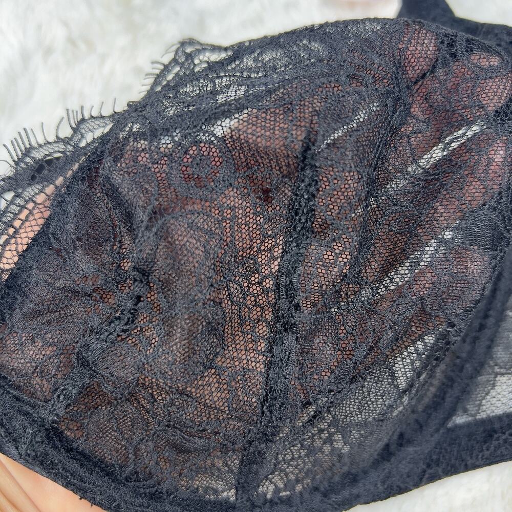 Victoria's Secret‎ Very Sexy Low Cut Demi Bra With Rhinestones Black 32C NWT - Picture 6 of 9